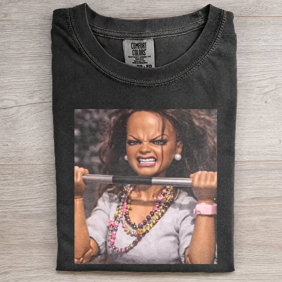Angry Doll Gym Rage Vintage Funny Tee