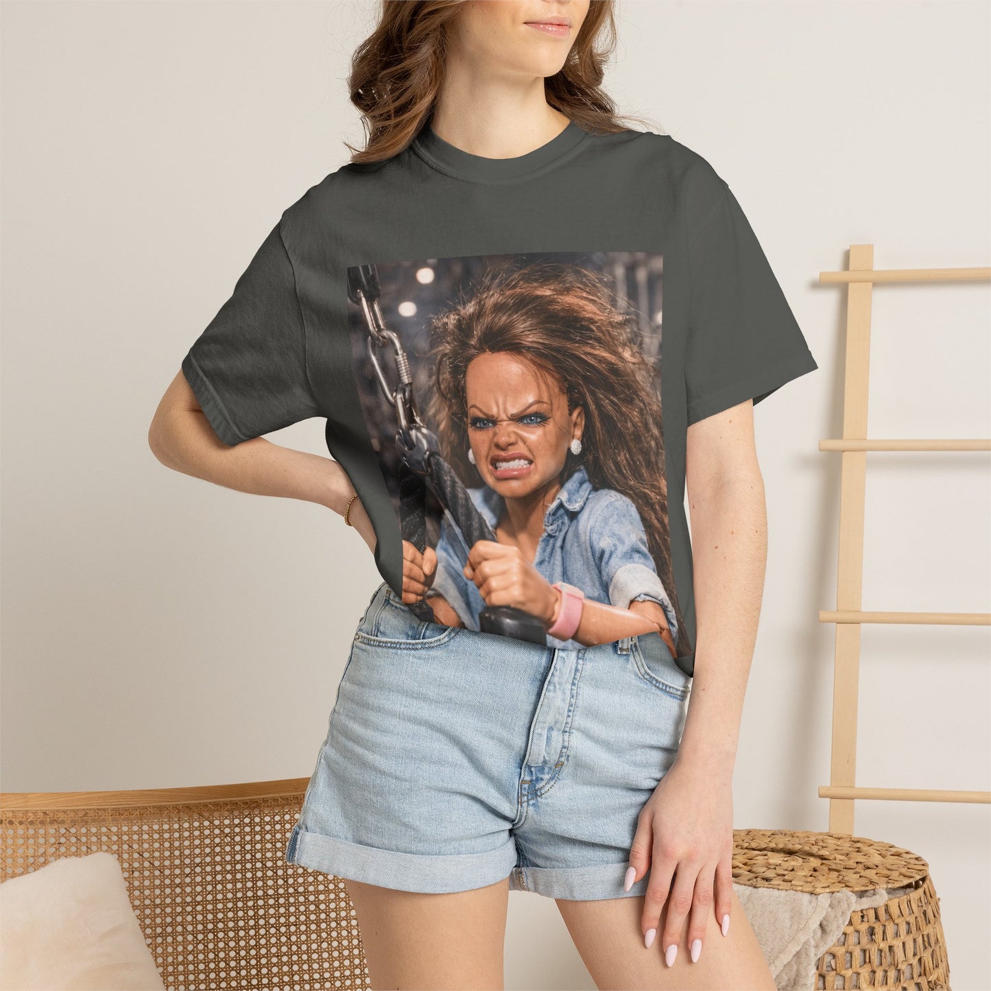 Doll Cable Machine Fury Gym Funny Tee