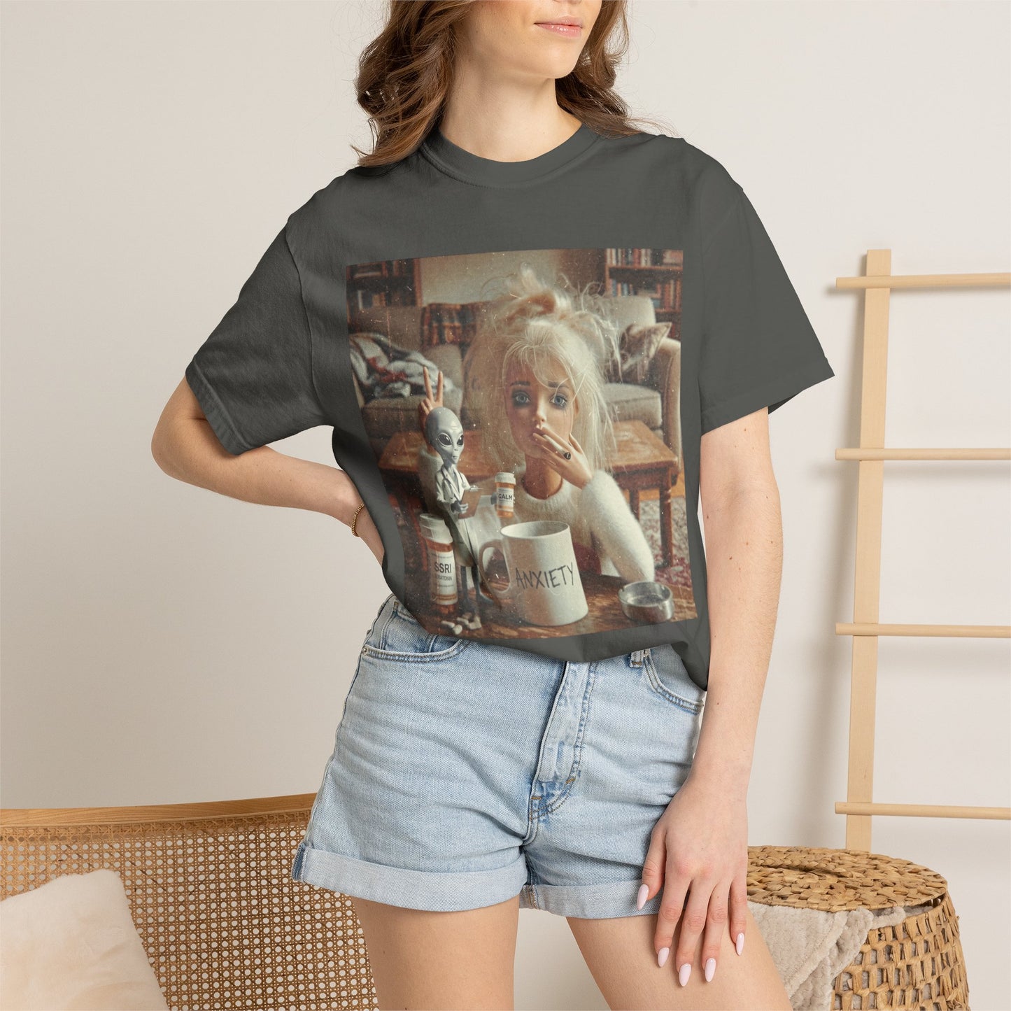 Anxiety Doll SSRI Alien Doctor Funny Tee