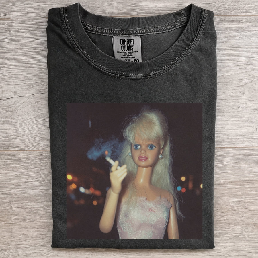 Doll Smoking Night Out Retro Funny Tee