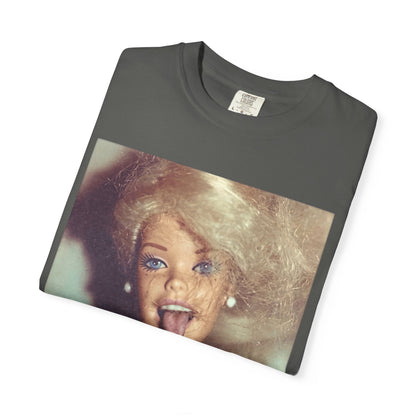 Tattooed Doll Tongue Out Retro Funny Tee