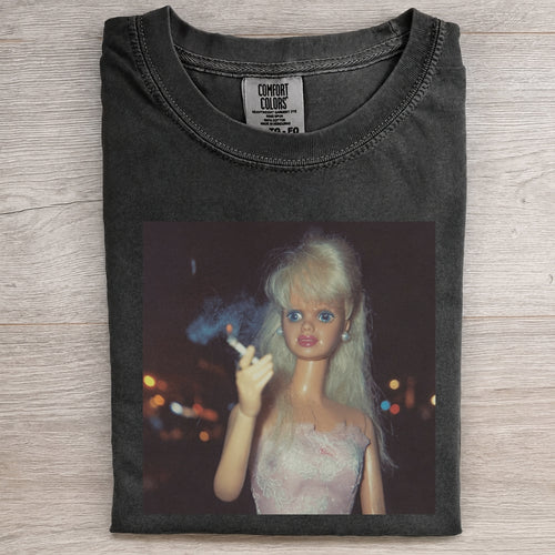 Doll Smoking Night Out Retro Funny Tee