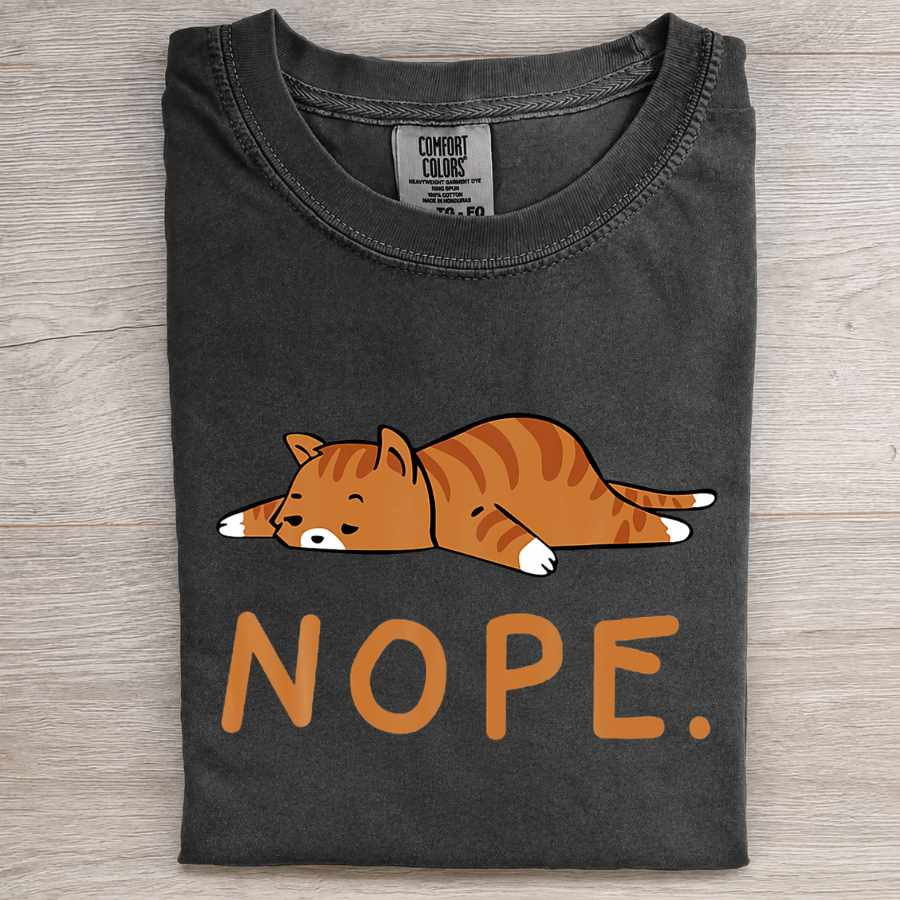 Lazy Orange Cat Graphic Tee