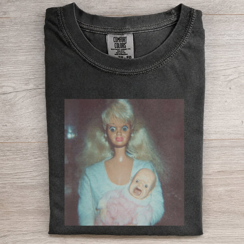 Creepy Doll Mom Unhinged Vintage Funny Tee