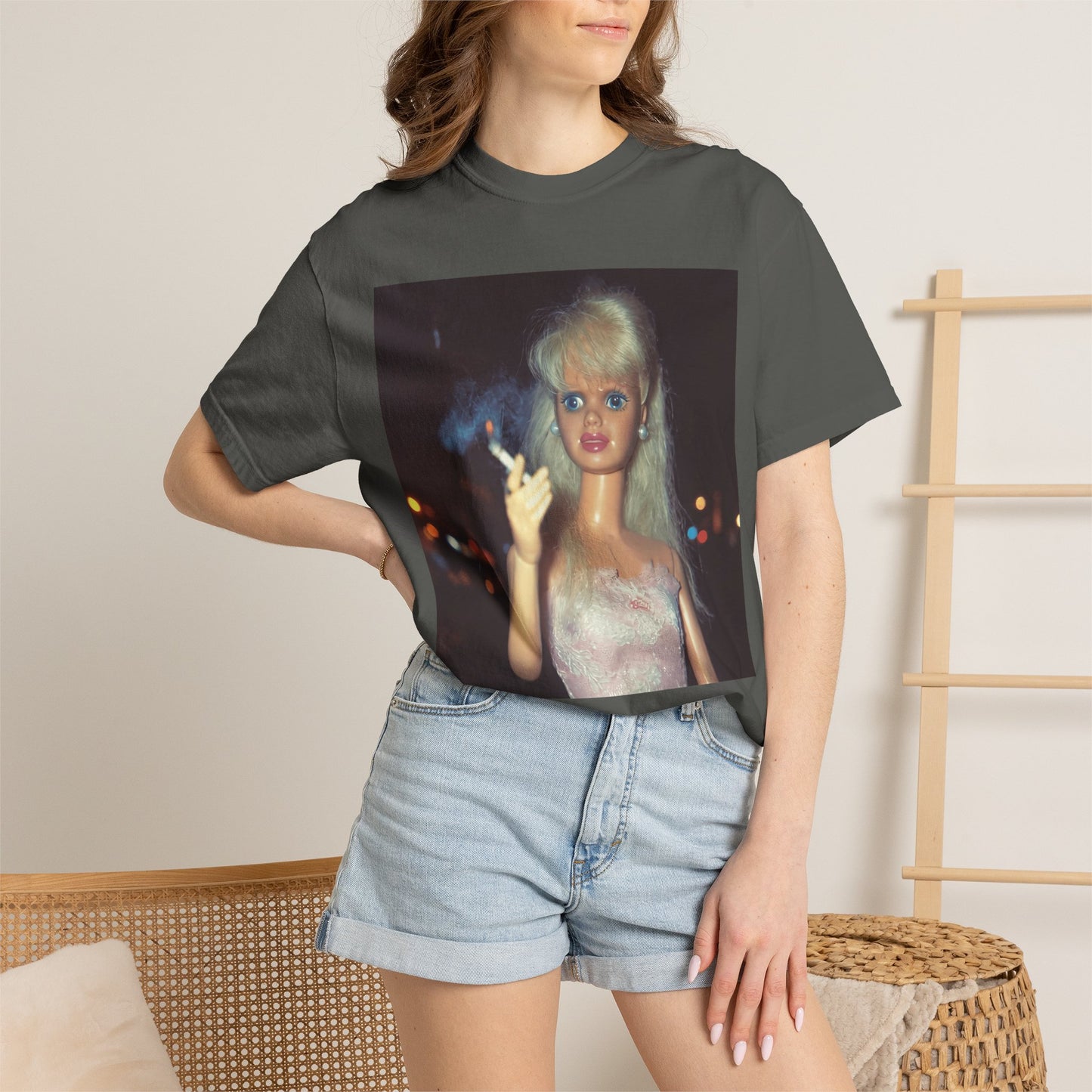 Doll Smoking Night Out Retro Funny Tee