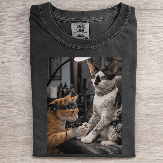 Badass Tattoo Cat Tee. - Patriot Level