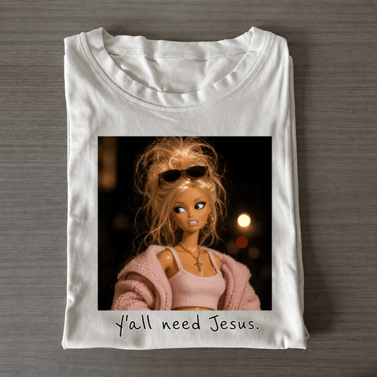 Girl Faith Tee Y'all Need Jesus - Patriot Level
