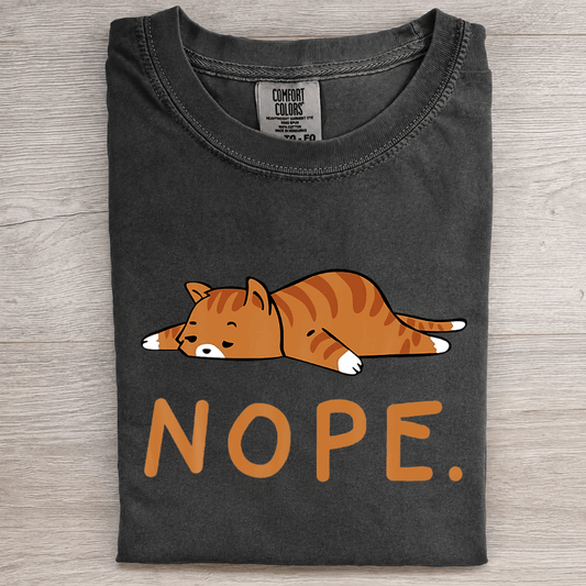 Lazy Orange Cat Graphic Tee - Patriot Level