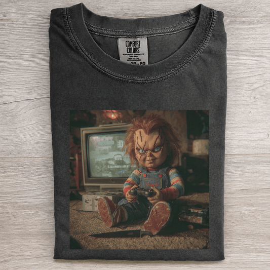 Retro Killer Doll Gaming Tee - Patriot Level